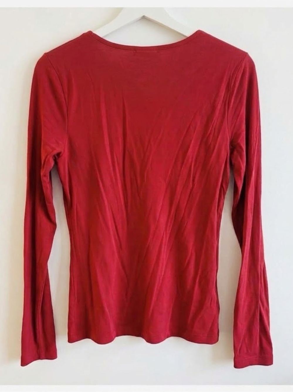 Abercrombie & Fitch Slim Long-Sleeve Crewneck Top - Red